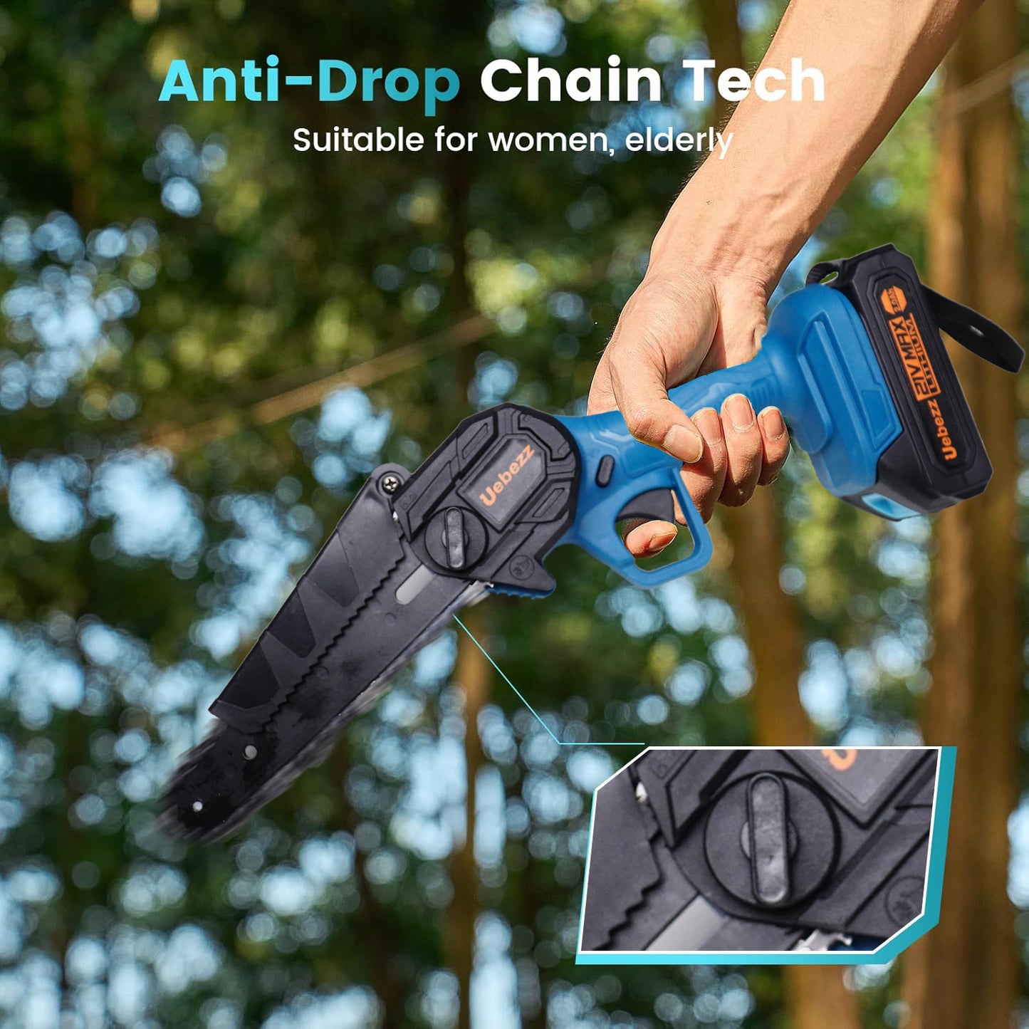 Mini Chainsaw Cordless 6-inch, Lightweight Handheld Electric Saw