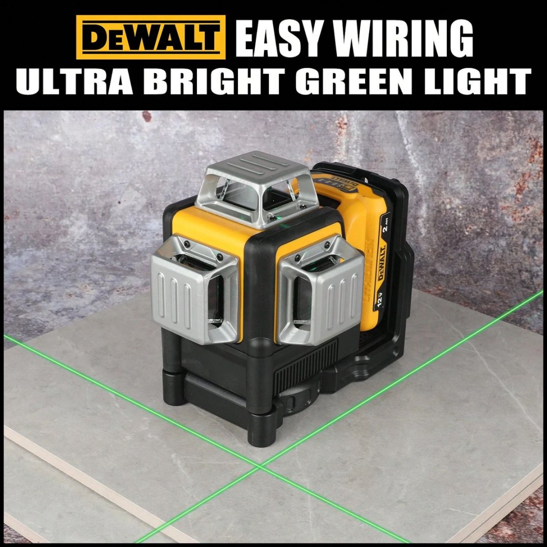DEWALT 12V MAX Laser Level, Green Line Laser, 3-Way, 360 Degree Professional Laser, Cordless/Rechargeable (DWO89LG)