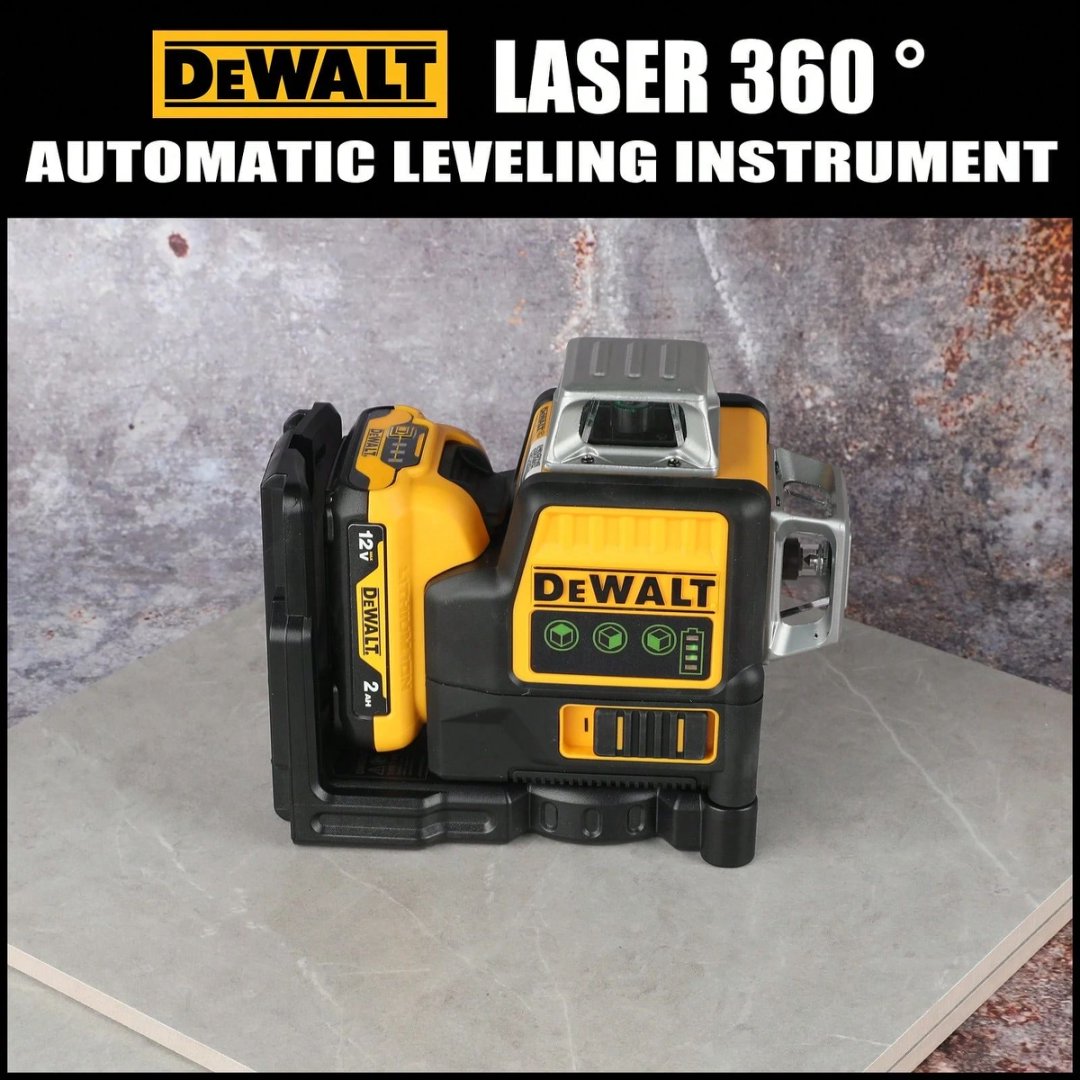 DEWALT 12V MAX Laser Level, Green Line Laser, 3-Way, 360 Degree Professional Laser, Cordless/Rechargeable (DWO89LG)