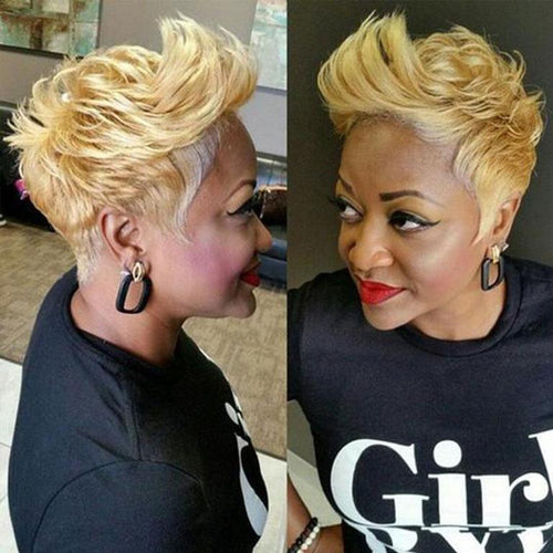 Sassy Short Pixie Layered Wig with Bangs for Black Women