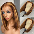 Honey Blonde Brown Pre Plucked Ombre Highlight Bob Wig