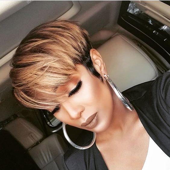 Short Pixie Cut Straight Layered for Black Women