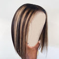 Glueless Black Brown Straight Short Wig