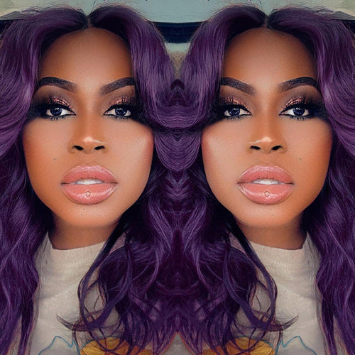 Purple Glueless Hand Stitched High End Quality Wigs-140%(Extra Thick As In Video)-10