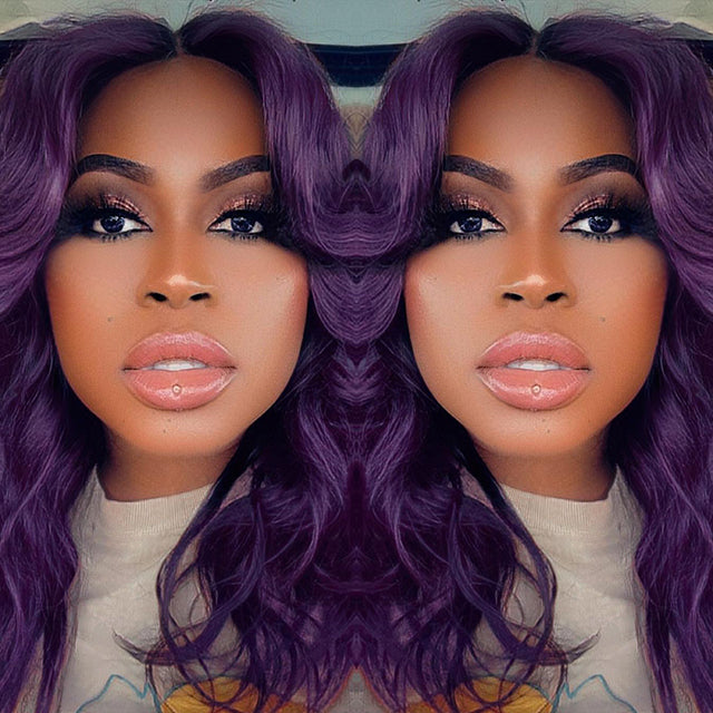 Purple Glueless Hand Stitched High End Quality Wigs-140%(Extra Thick As In Video)-10