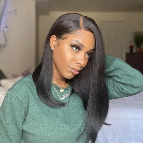 20" Glueless Black Straight Wig