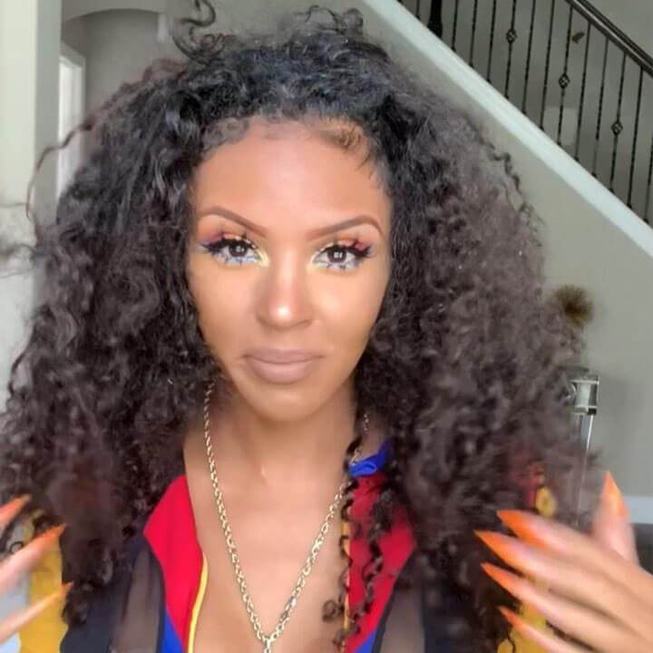 Bronze Black Curly Hair-140%(EXTRA THICK AS IN VIDEO)