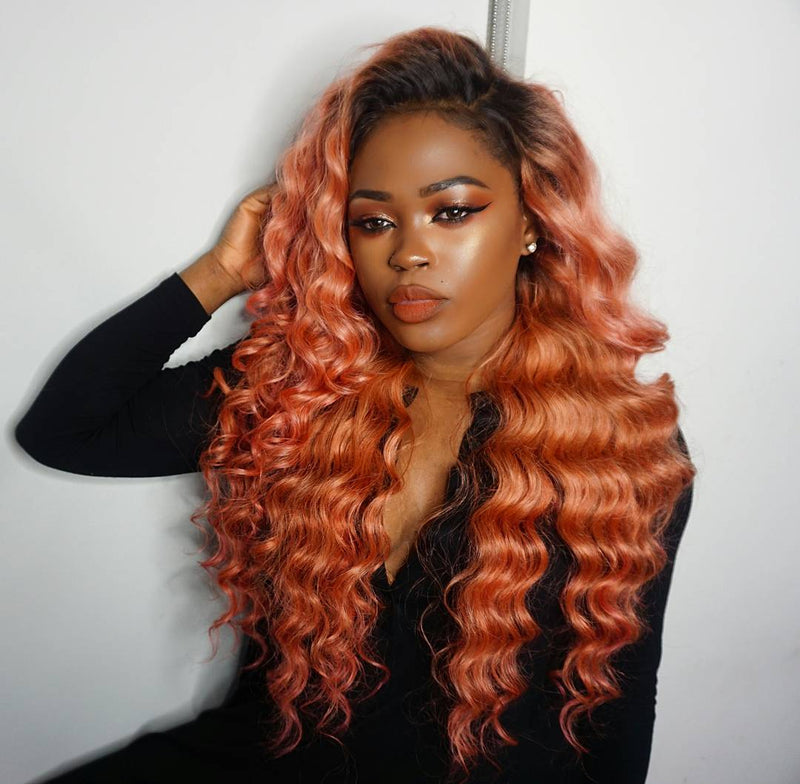 Orange Long Wave Wig