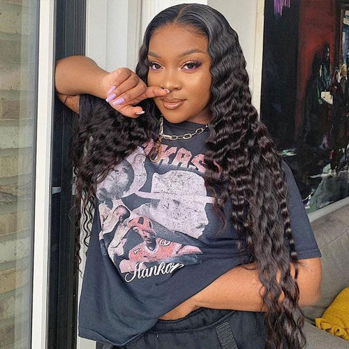 Glueless Black Loose Wave Long Wig