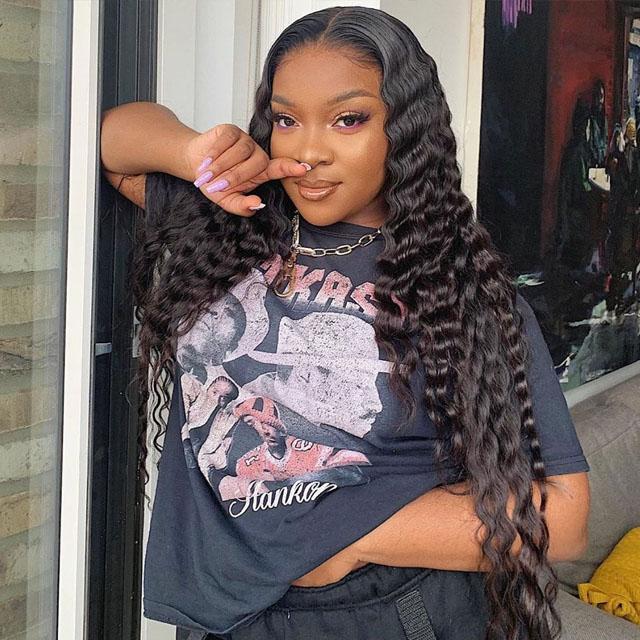 Glueless Black Loose Wave Long Wig