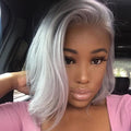 Glueless Silver White Short Bob Wig