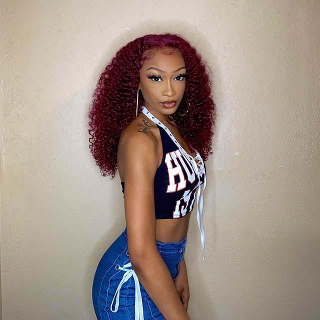 Red Kinky Curly Wig