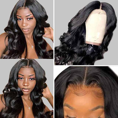 glueless Black Preplucked Body Wave Frontal Wig