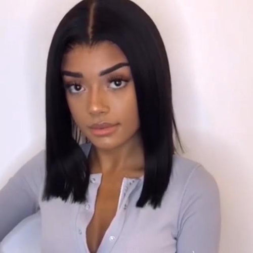 short black straight wig