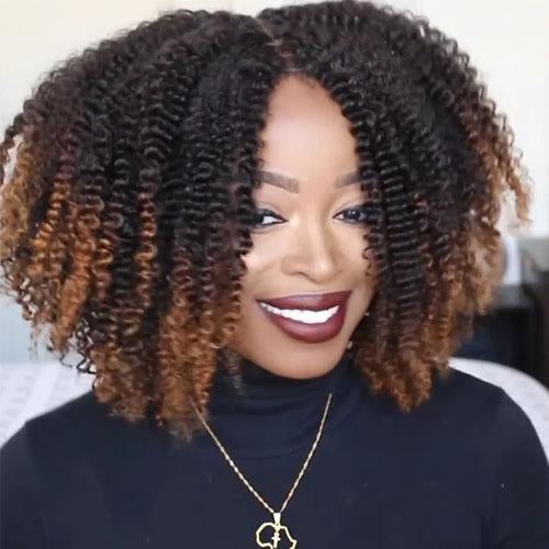 Brown Black Corn Curly Style Wig