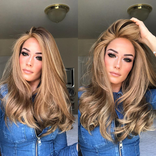 blond and brown long hair