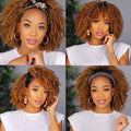 Light Brown Natural Curly Wig-140%(EXTRA THICK AS IN VIDEO)