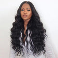 Black Long Wave Wig-140%(Extra Thick As In Video)