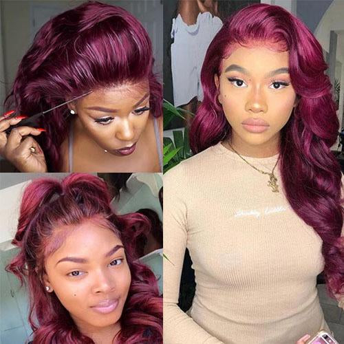 Purple Red Body Wave Wig-140%(Extra Thick As In Video)