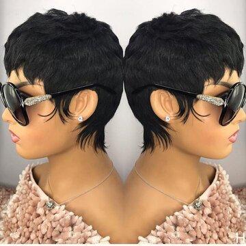 BLACK Hair Wigs With Baby Hair Brazilian Wig