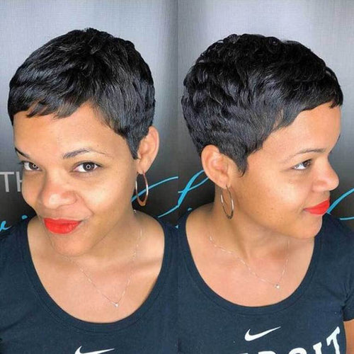 Very Short Affordable Straight Hair Wig for African American