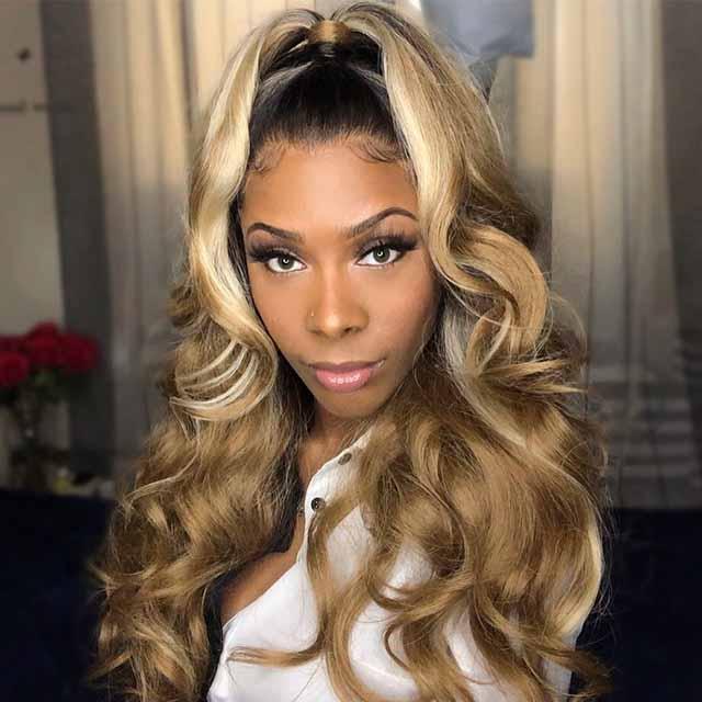 Golden wave wig with natural hairline