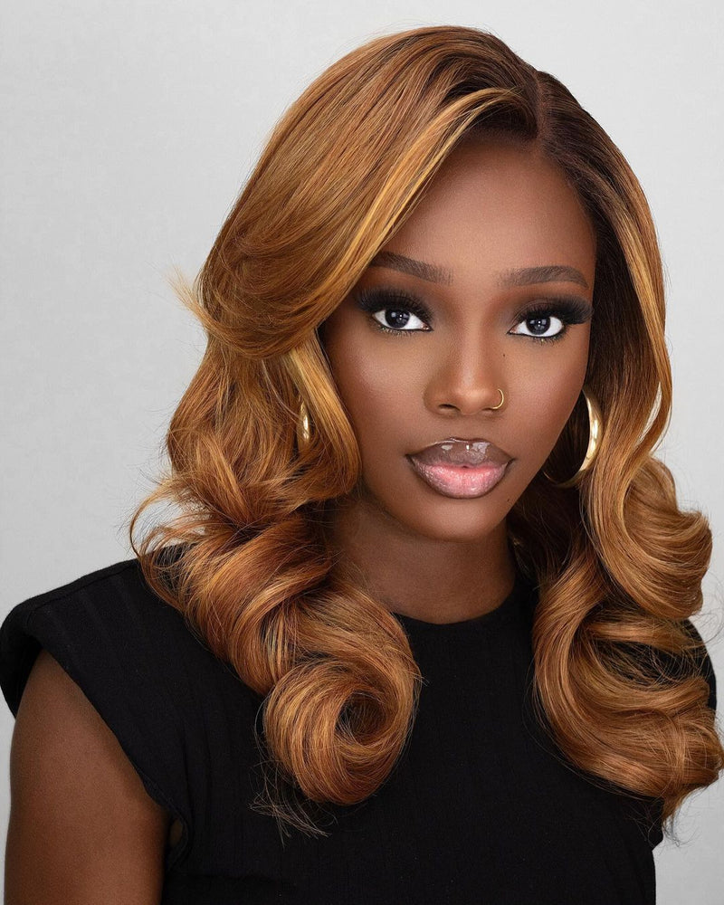 O.U Style Mid-length Brown Glueless Natural Wig-31