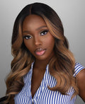 O.U Style Black Brown Wavy Glueless Natural Wig-32