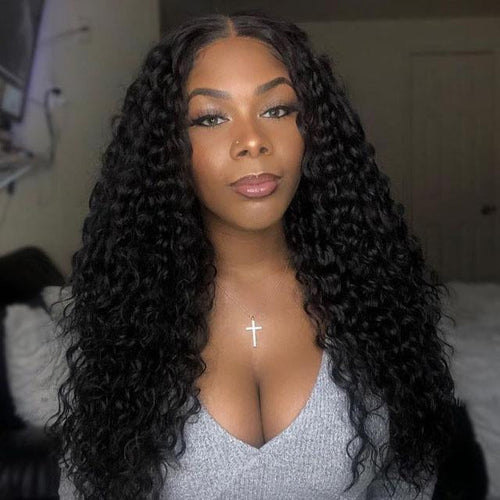 Glueless Black Long Deep Curly Wig