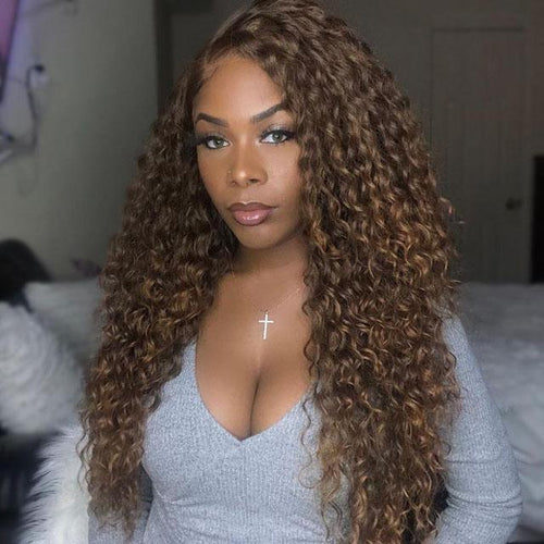 Glueless Dark Brown Long Deep Curly Wig