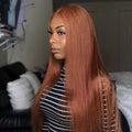 Glueless Long Straigh Orange Wig