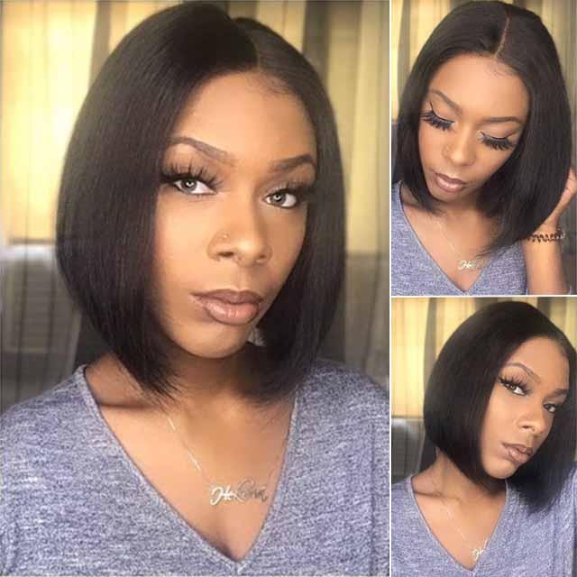 Bob Wig Short  Front Wigs Brazilian Straight Bob Wigs With Baby Hair