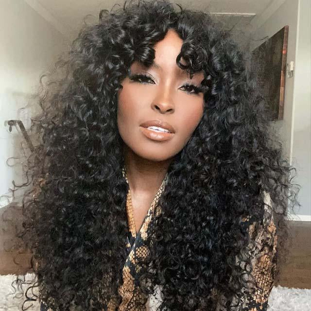 Deep Wave Glueless Remy Brazilian Deep Curly Wig