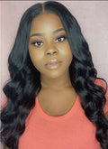 Preplucked Body Wave Black Long Wig