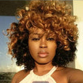 African American Short Curly Hair Wig with Bangs