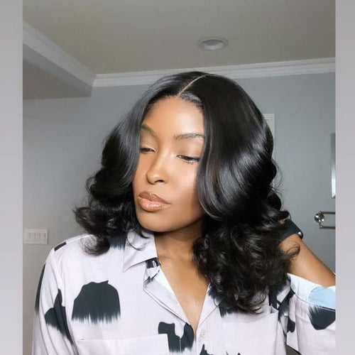 18" Short Wave Black Brazilian Wig