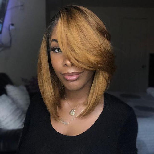 14" Glueless Bob Light Golden Wig