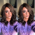 Beauty brown short wavy hair