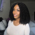 18" Glueless Curly Short Black Wig