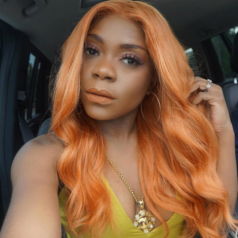 Orange Prepluck Glueless Fashion Virgin Hair Wigs-47