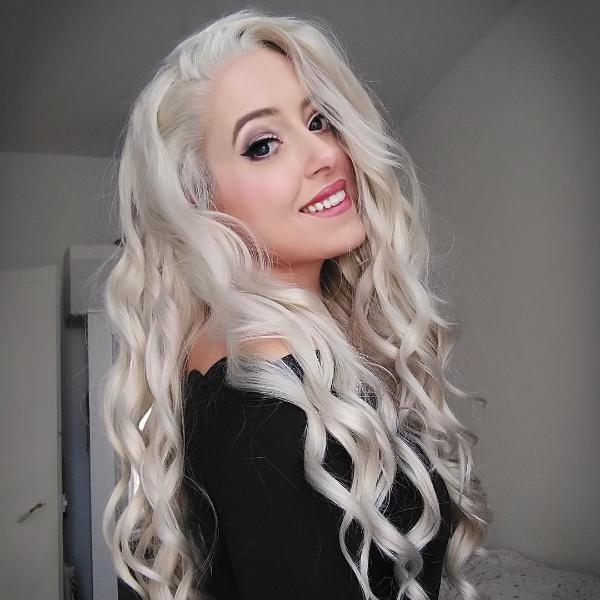 Platinum White Curly Wig