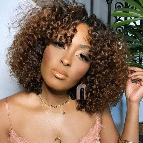 Brown Natural Curly Wig