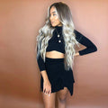 Gray long wavy wig—140%(Extra Thick As In Video)