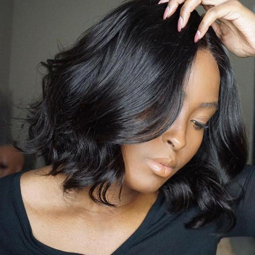 Hot Sale Short Black Wavy Brazilian Wig