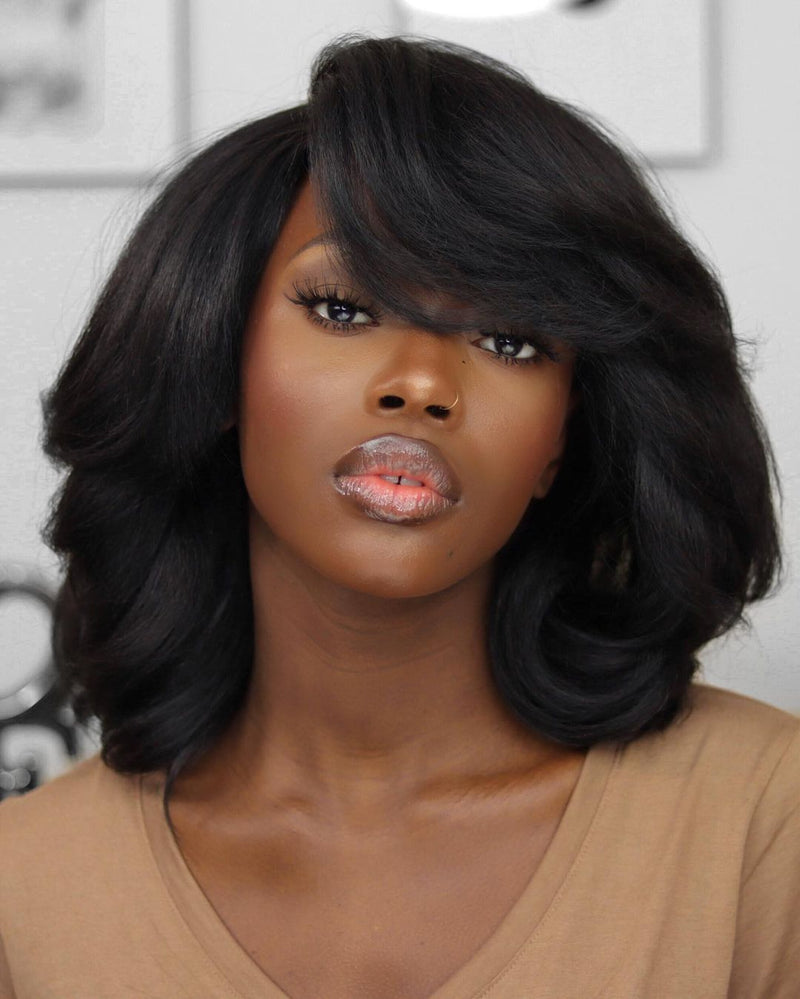 O.U Style Glueless Natural Wig Short With Bangs-58