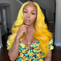 Yellow Cream Wave Hair-140%(EXTRA THICK AS IN VIDEO)