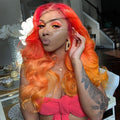 Gorgeous Fire Ombre Orange Hair-140%(EXTRA THICK AS IN VIDEO)