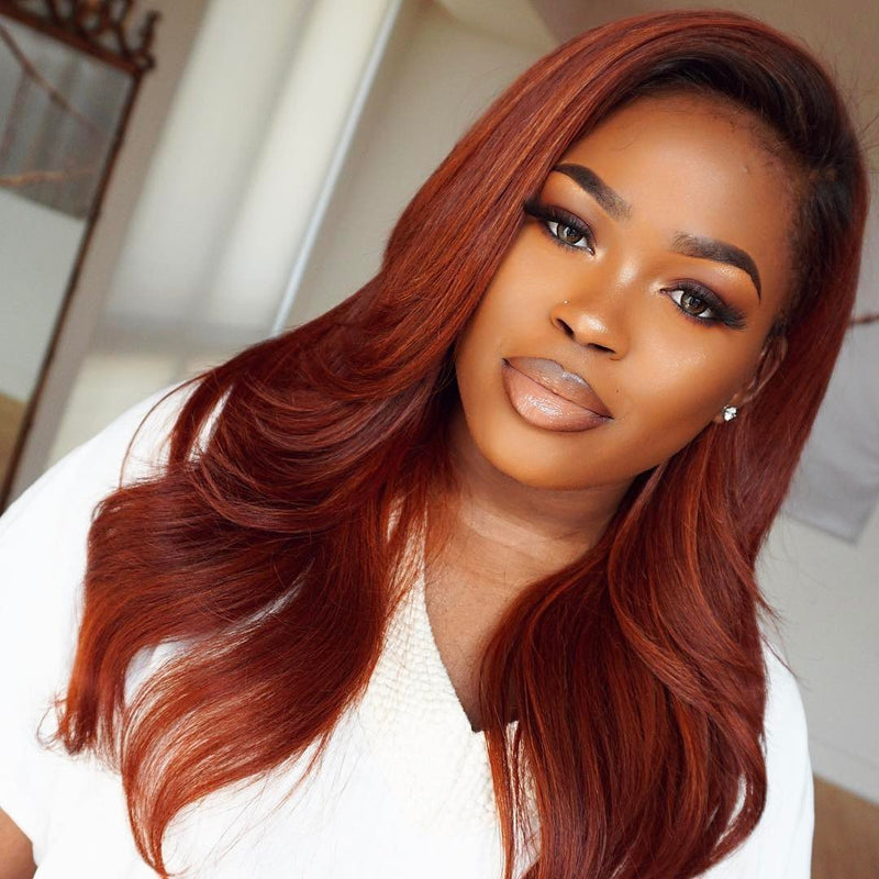 Orange Body Wave Long Wig