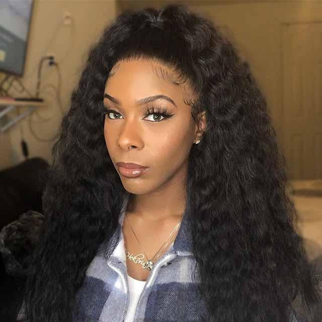 Soft black Afro long hair wig