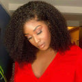 12" Afro Short Curly Kinky Wigs Fluffy Wavy Full Wig-140%